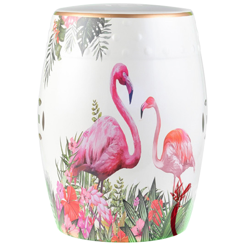 Керамический табурет Flamingo Tropical Animal Ceramic Stool White Белый Розовый Зеленый Керамический табурет Flamingo Tropical Animal Ceramic Stool White Белый Розовый Зеленый в Орле | Loft Concept