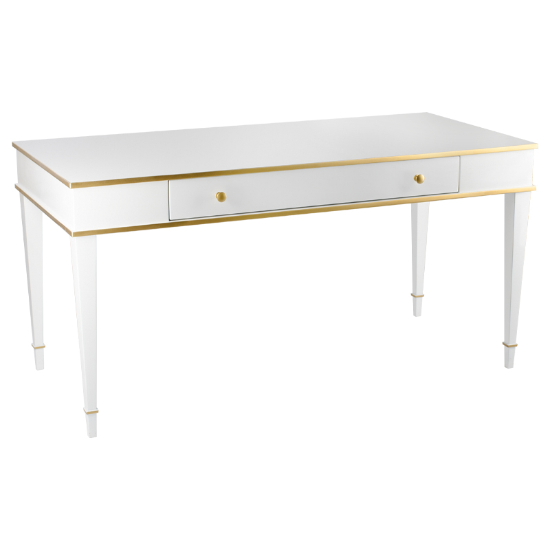 Письменный стол Kelly Desk Белый Белый Золотой Письменный стол Kelly Desk Белый Белый Золотой в Орле | Loft Concept