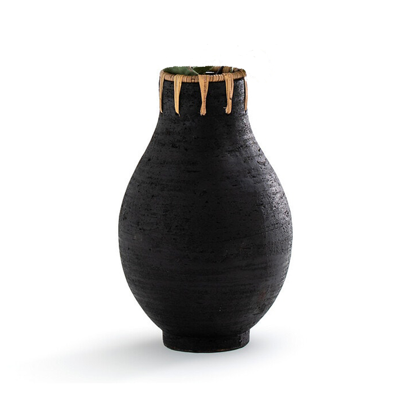 Ваза Ceramic Vase & Rattan D20 Черный в Орле | Loft Concept 