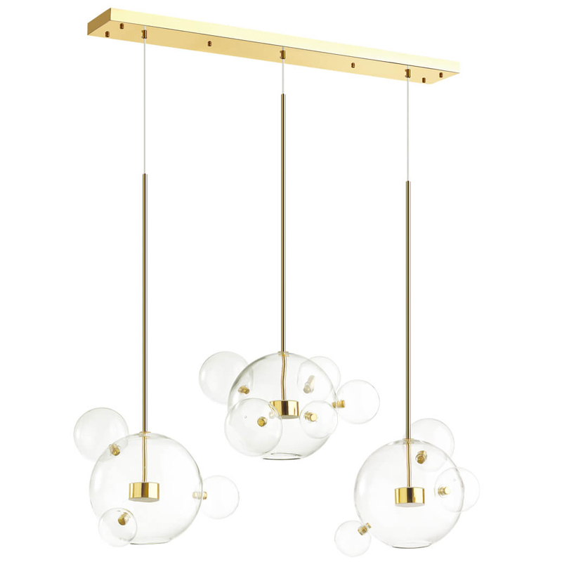 Люстра Transparent Bubble Chandelier Gold Line Глянцевое золото Прозрачный Люстра Transparent Bubble Chandelier Gold Line Глянцевое золото Прозрачный в Орле | Loft Concept