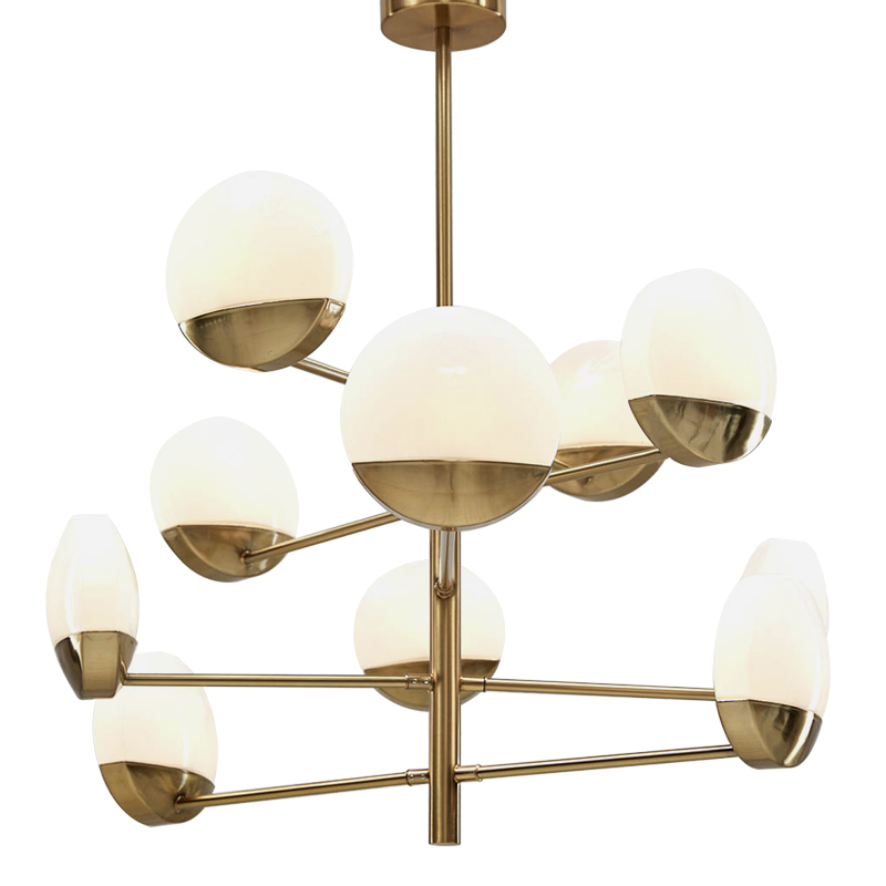 Люстра Perla Chandelier 10 Золотой Белое матовое стекло Люстра Perla Chandelier 10 Золотой Белое матовое стекло в Орле | Loft Concept
