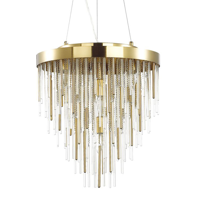 Люстра Luxury Gold & Glass Stripes Золотой Люстра Luxury Gold & Glass Stripes Золотой в Орле | Loft Concept