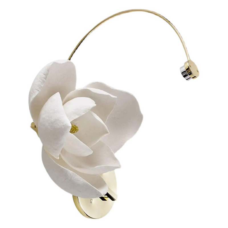 Бра Белый Цветок Lure Sconce by PELLE Белый Глянцевое золото Бра Белый Цветок Lure Sconce by PELLE Белый Глянцевое золото в Орле | Loft Concept