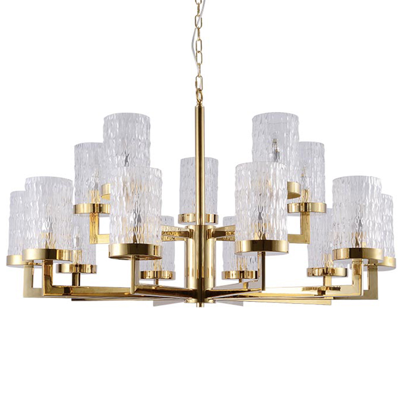 Люстра Estebe Glass Gold Chandelier 14 Золотой Прозрачный в Орле | Loft Concept 