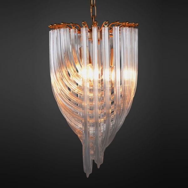 Люстра Retro Frozen Glass Chandelier 30 Champagne Люстра Retro Frozen Glass Chandelier 30 Champagne в Орле | Loft Concept