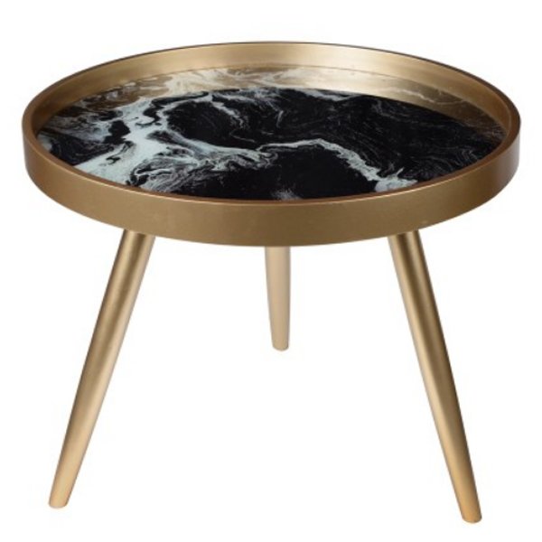 Coffee Table Salver Marble Золотой Черный Coffee Table Salver Marble Золотой Черный в Орле | Loft Concept