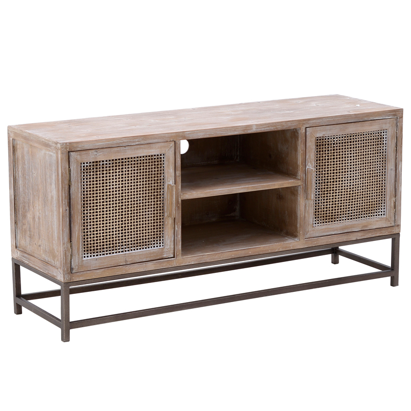 Тумба Rosita Wood tv stand Бежево-серый Металлик винтаж Тумба Rosita Wood tv stand Бежево-серый Металлик винтаж в Орле | Loft Concept
