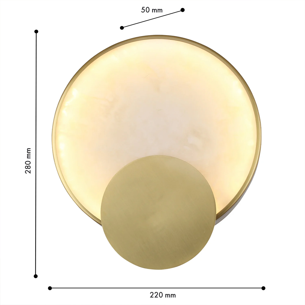 Бра в форме диска из бежевого алебастра Cryptocrystalline Stone в Орле