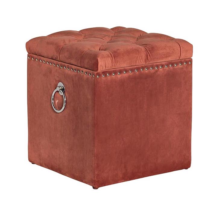 Пуф Terracotta Box Puff Терракотовый Хром Пуф Terracotta Box Puff Терракотовый Хром в Орле | Loft Concept