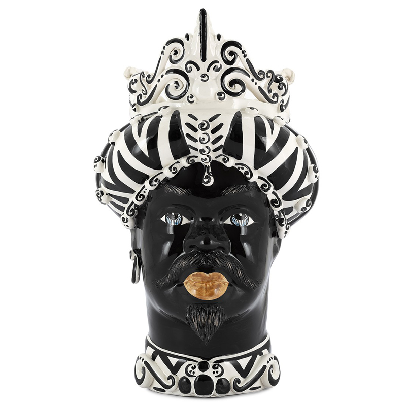 Ваза VASE MORO MAN MEDIUM zebra Черный Белый Ваза VASE MORO MAN MEDIUM zebra Черный Белый в Орле | Loft Concept