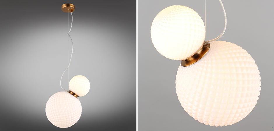 Подвесной светильник Perforated Bubbles с белым плафоном Подвесной светильник Perforated Bubbles с белым плафоном - Loft-Concept в Орле