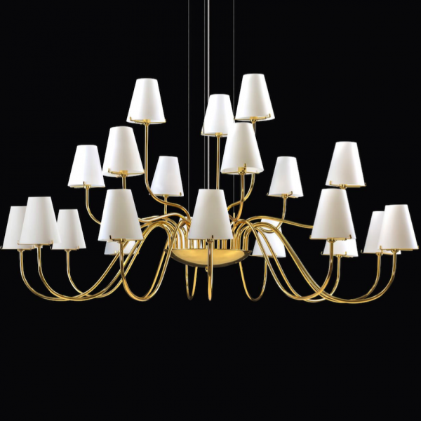 Люстра Imperial Chandelier 21 Глянцевое золото Белый Люстра Imperial Chandelier 21 Глянцевое золото Белый в Орле | Loft Concept