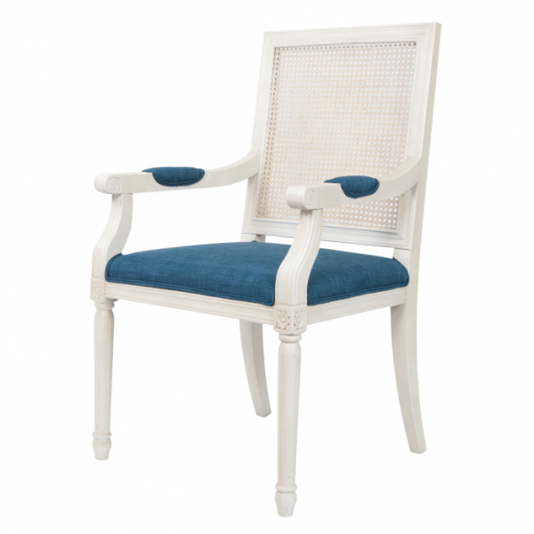 Стул French chairs Provence Garden White ArmChair Белый Темно-синий Стул French chairs Provence Garden White ArmChair Белый Темно-синий в Орле | Loft Concept