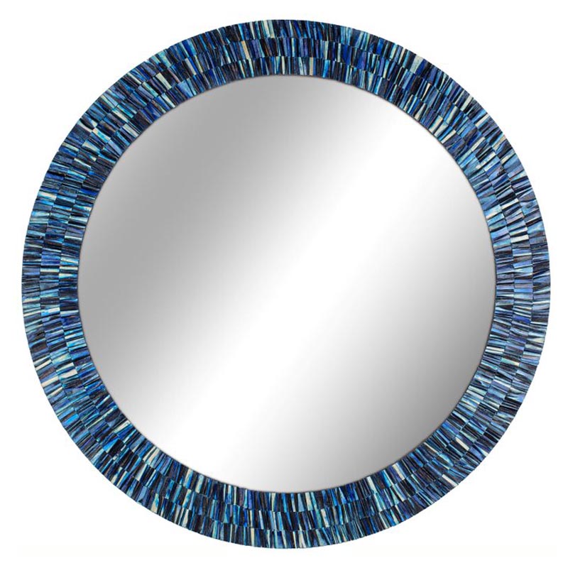 Зеркало Bone Inlay Round Mirror Синий Зеркало Bone Inlay Round Mirror Синий в Орле | Loft Concept