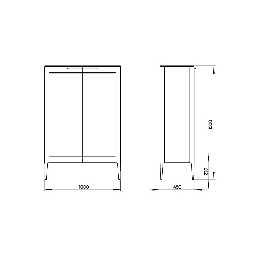 Витрина светло-серая с 2-мя стеклянными дверцами и 3-мя полками Type  в Орле
