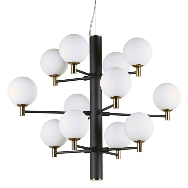 Люстра Italian Globe Abstraction Light White and Black 12 Белый Золотой Черный Люстра Italian Globe Abstraction Light White and Black 12 Белый Золотой Черный в Орле | Loft Concept