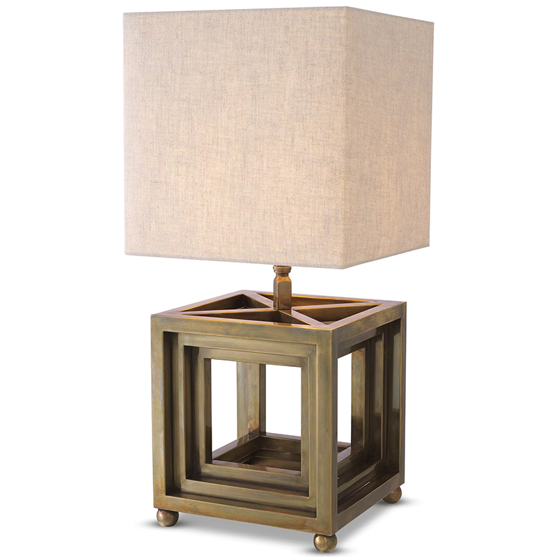 Настольная лампа Eichholtz Table Lamp Bellagio Brass Винтажная латунь Бежево-серый Настольная лампа Eichholtz Table Lamp Bellagio Brass Винтажная латунь Бежево-серый в Орле | Loft Concept