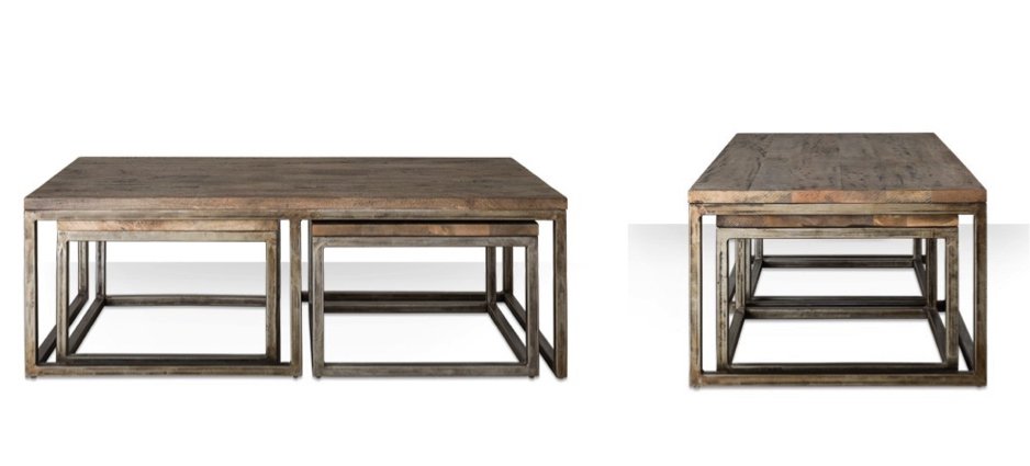 Журнальный стол Industrial Metal Rust Triple Table Журнальный стол Industrial Metal Rust Triple Table - Loft-Concept в Орле