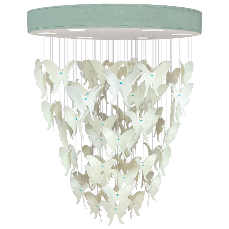 Люстра Белые Бабочки Светло-Зеленая база Night Butterflies Chandelier Зеленый Белый Люстра Белые Бабочки Светло-Зеленая база Night Butterflies Chandelier Зеленый Белый в Орле | Loft Concept