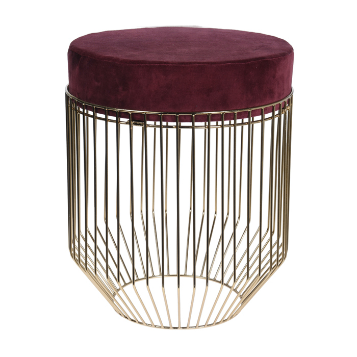 Пуф Rods Silhouette Puff Burgundy Бургундский красный Золотой в Орле | Loft Concept 