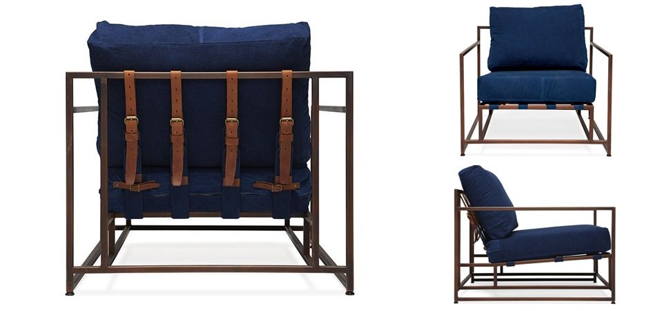 Кресло Kenn X Miller armchair Indigo and copper denim Кресло Kenn X Miller armchair Indigo and copper denim - Loft-Concept в Орле