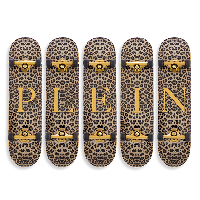 Арт-объект на стену Philipp Plein Skateboard Leopard PLEIN Бежевый Коричневый Черный Золотой Арт-объект на стену Philipp Plein Skateboard Leopard PLEIN Бежевый Коричневый Черный Золотой в Орле | Loft Concept
