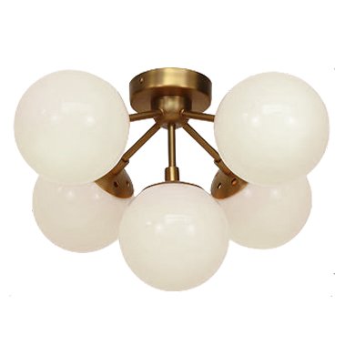 Потолочный светильник Modo 5 Brass color & white glass Молочный в Орле | Loft Concept 