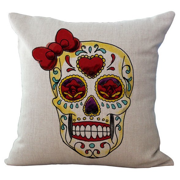 Декоративная подушка Skull With Bow Декоративная подушка Skull With Bow в Орле | Loft Concept