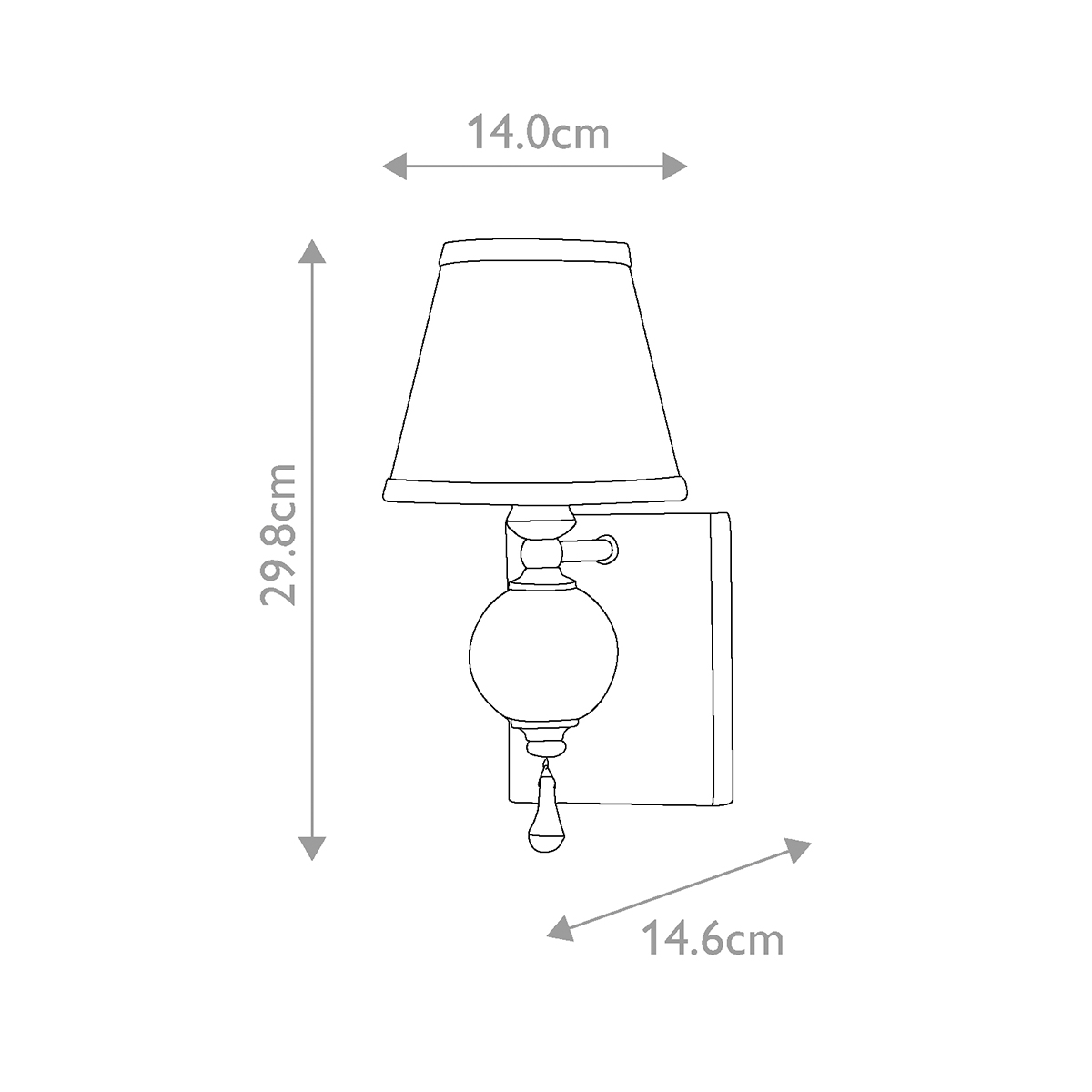 Бра со стеклянным шарообразным декором с пузырьками и бежевым абажуром Feiss в Орле