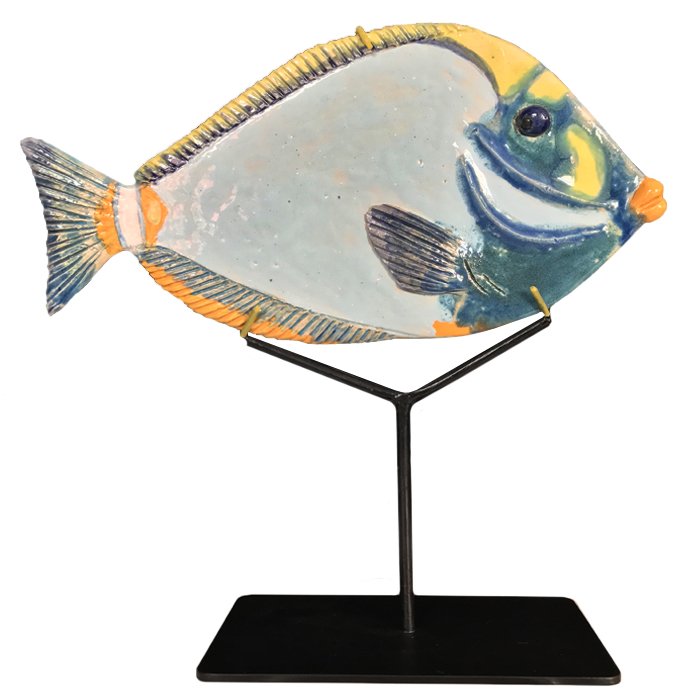 Статуэтка на подставке Tropical Fish Серый Черный Оранжевый Статуэтка на подставке Tropical Fish Серый Черный Оранжевый в Орле | Loft Concept