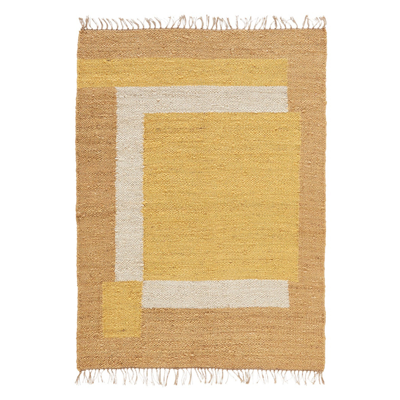 Ковер с бахромой Carpet Yellow 100% джут Бежевый Желтый Коричневый Ковер с бахромой Carpet Yellow 100% джут Бежевый Желтый Коричневый в Орле | Loft Concept
