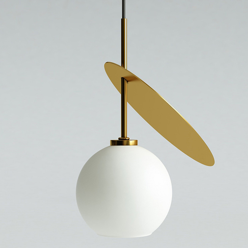 Подвесной светильник Cherry Pendant One Gold Белое матовое стекло Глянцевое золото Подвесной светильник Cherry Pendant One Gold Белое матовое стекло Глянцевое золото в Орле | Loft Concept