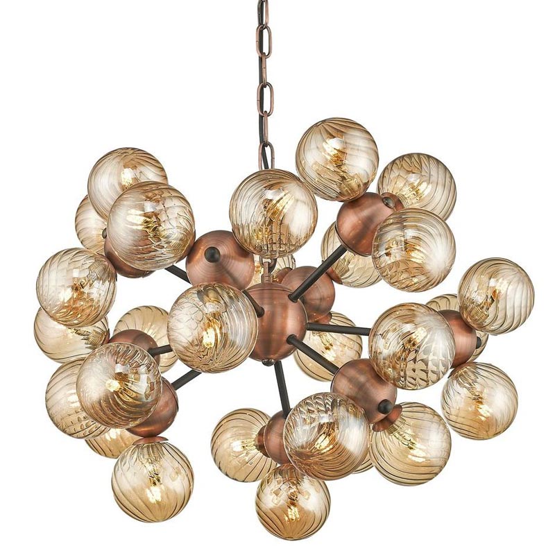 Люстра Berries Chandelier Amber 50 Медь Янтарный Люстра Berries Chandelier Amber 50 Медь Янтарный в Орле | Loft Concept