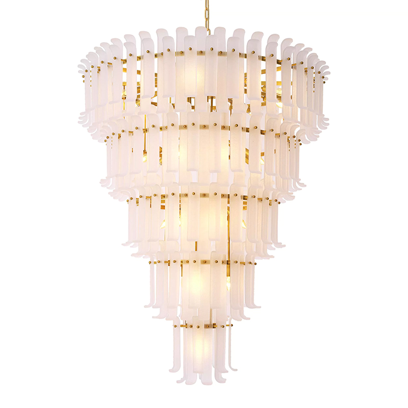 Люстра Philipp Plein Chandelier Rodeo Drive XXL Белая Белое матовое стекло Латунь Люстра Philipp Plein Chandelier Rodeo Drive XXL Белая Белое матовое стекло Латунь в Орле | Loft Concept