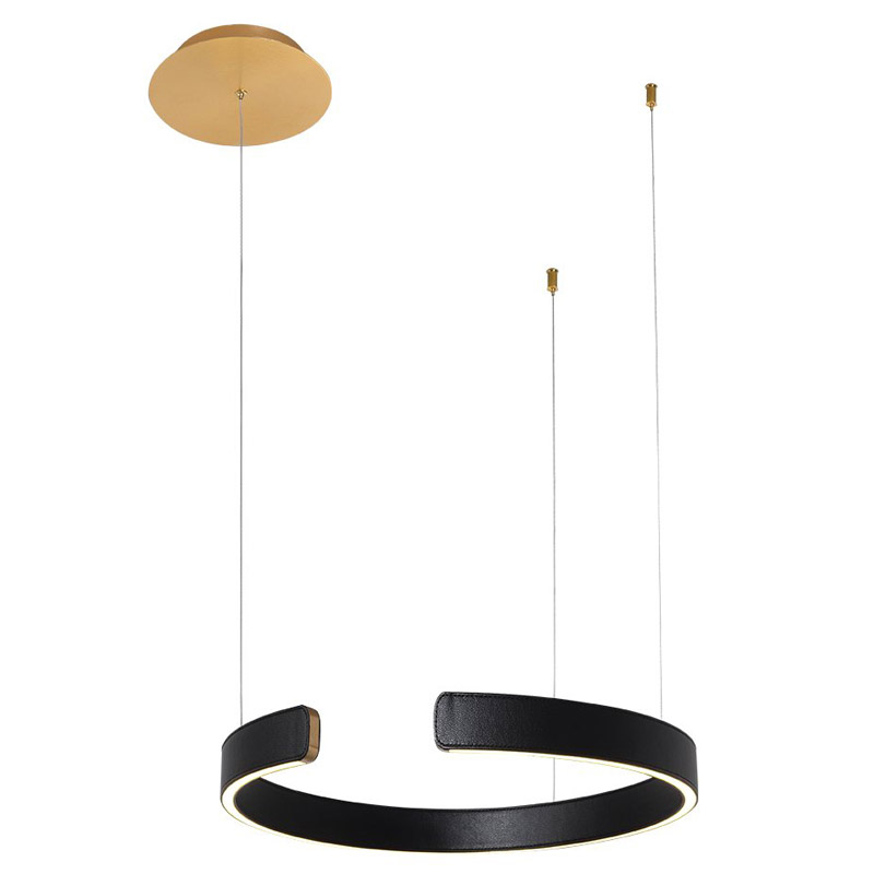 Подвесной светильник Half Ring black leather 40 Черный Золотой Подвесной светильник Half Ring black leather 40 Черный Золотой в Орле | Loft Concept