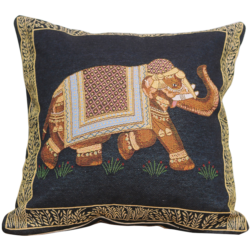 Декоративная подушка Indian Elephant Black Мульти Черный Декоративная подушка Indian Elephant Black Мульти Черный в Орле | Loft Concept