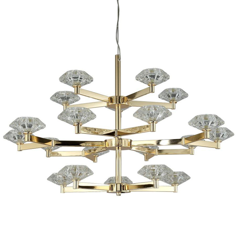 Люстра Yerker Chandelier Gold 20 Глянцевое золото Прозрачный Люстра Yerker Chandelier Gold 20 Глянцевое золото Прозрачный в Орле | Loft Concept