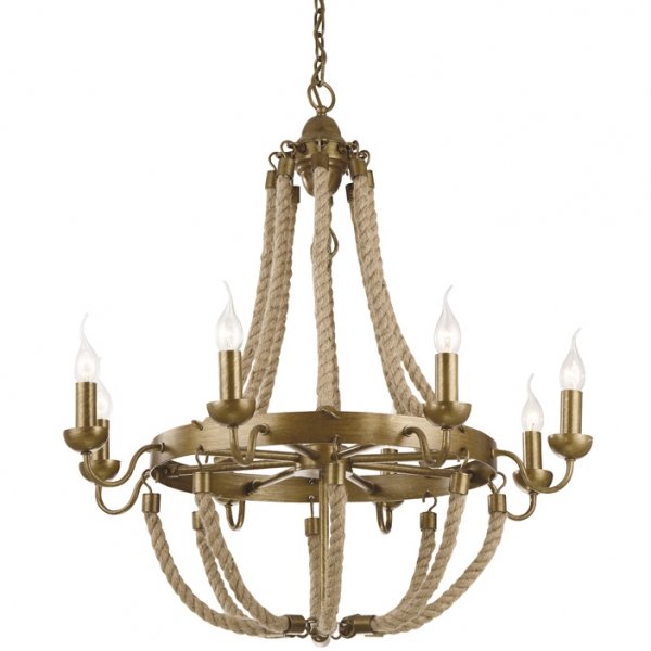 Люстра Rattan Chandelier Metall 8 Loft Rope Light Люстра Rattan Chandelier Metall 8 Loft Rope Light в Орле | Loft Concept