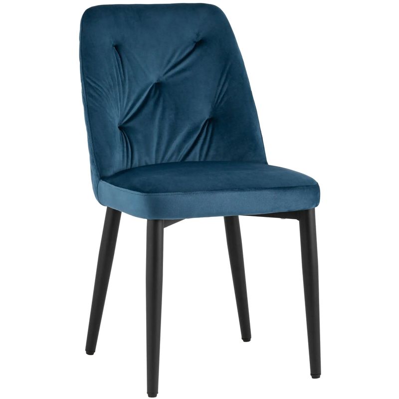 Стул Emma Chair Синий Велюр Синий Черный Стул Emma Chair Синий Велюр Синий Черный в Орле | Loft Concept