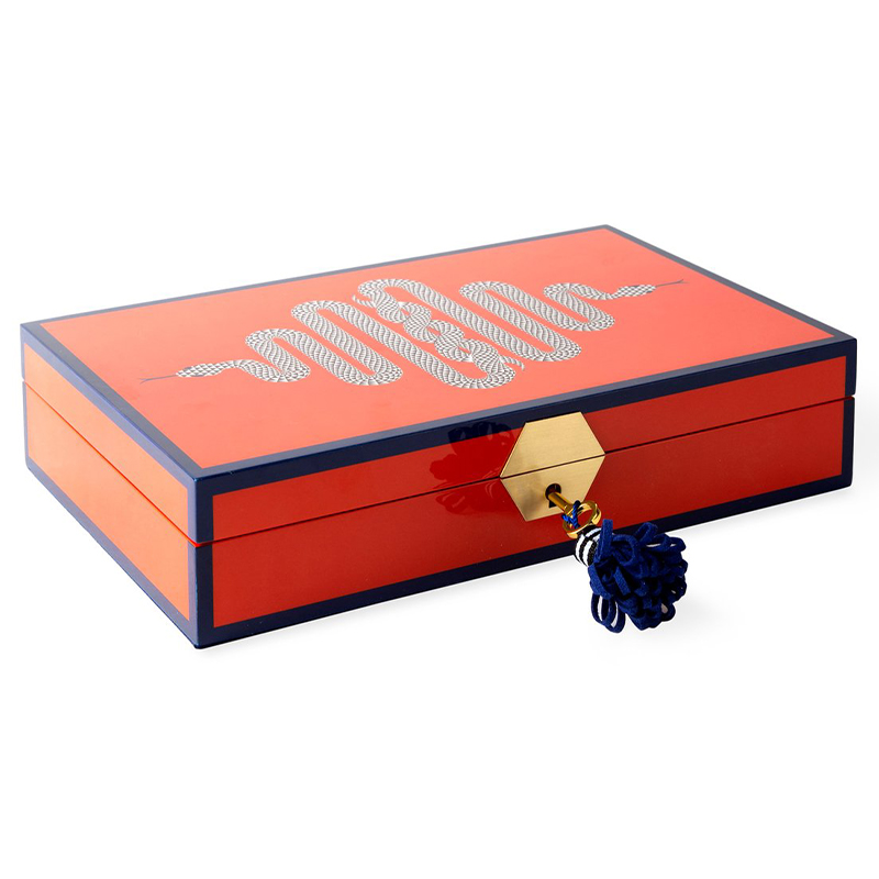 Шкатулка EDEN LACQUER JEWELRY BOX Jonathan Adler Оранжевый Синий Золотой Белый Черный Шкатулка EDEN LACQUER JEWELRY BOX Jonathan Adler Оранжевый Синий Золотой Белый Черный в Орле | Loft Concept
