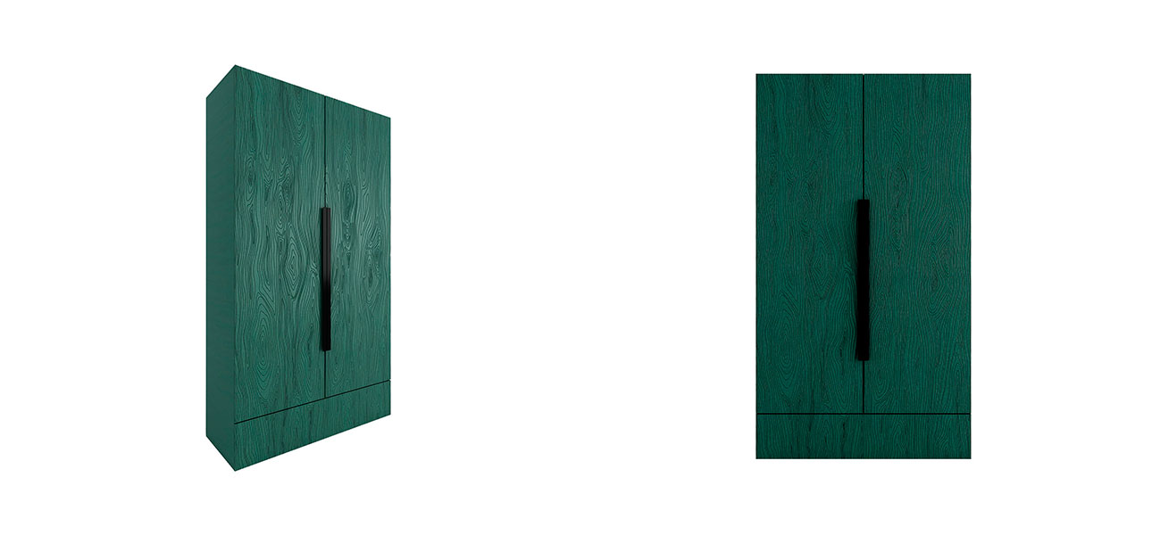 Шкаф двустворчатый цвет зеленый Fergus - фото