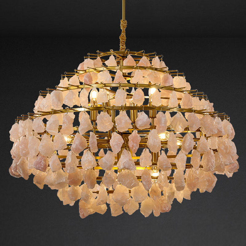 Hardis Pink stone Chandelier 82 Латунь Дымчатая Роза Hardis Pink stone Chandelier 82 Латунь Дымчатая Роза в Орле | Loft Concept