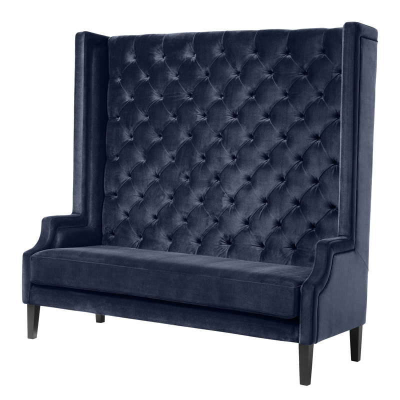 Диван Eichholtz Sofa Spectator midnight blue Синий Черный Диван Eichholtz Sofa Spectator midnight blue Синий Черный в Орле | Loft Concept