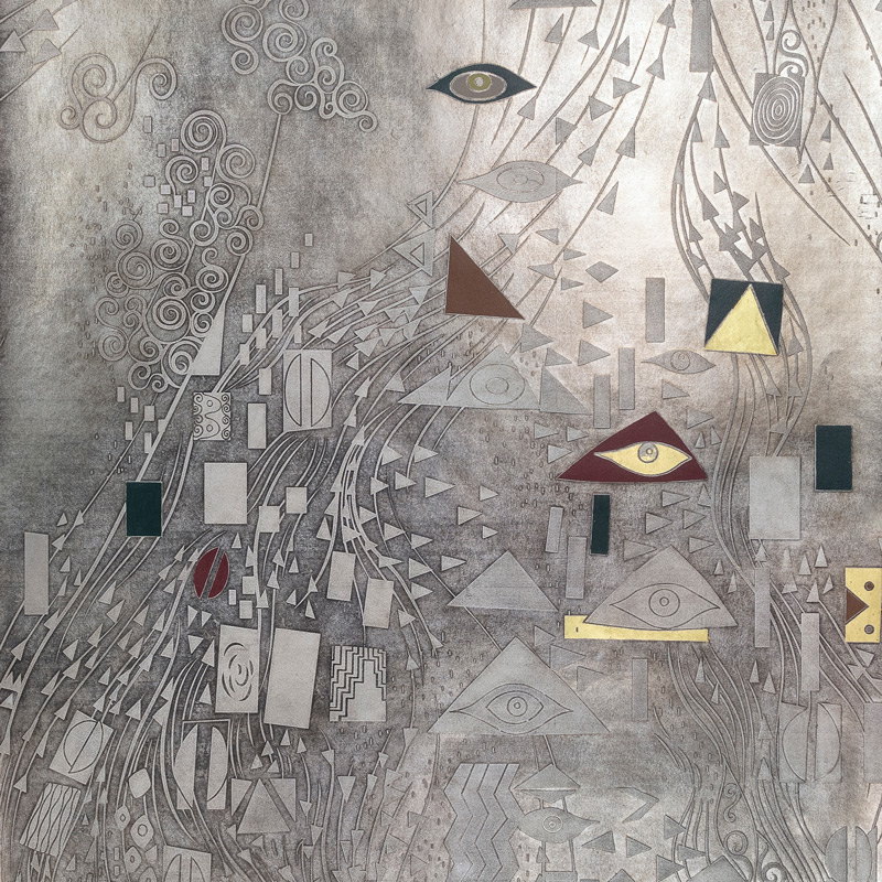 Обои ручная роспись Klimt Polished Silver bas relief gilded paper Обои ручная роспись Klimt Polished Silver bas relief gilded paper в Орле | Loft Concept