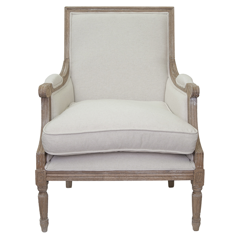 Кресло William Classical Armchair beige flax Бежевый Коричневый Кресло William Classical Armchair beige flax Бежевый Коричневый в Орле | Loft Concept