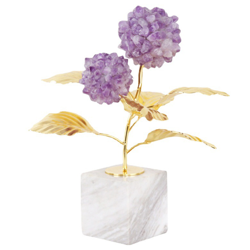 Статуэтка Hydrangea on the Stand Латунь Белый Мрамор Bianco Пурпурно-фиолетовый Статуэтка Hydrangea on the Stand Латунь Белый Мрамор Bianco Пурпурно-фиолетовый в Орле | Loft Concept