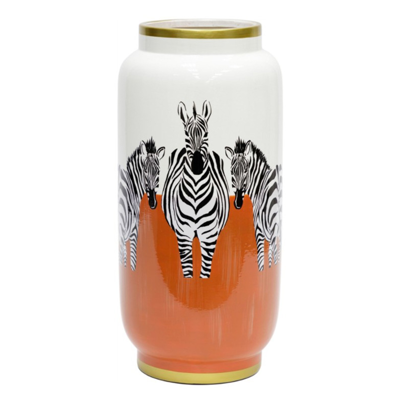 Ваза Zebra Vase white and orange Белый Черный Золотой Оранжевый Ваза Zebra Vase white and orange Белый Черный Золотой Оранжевый в Орле | Loft Concept