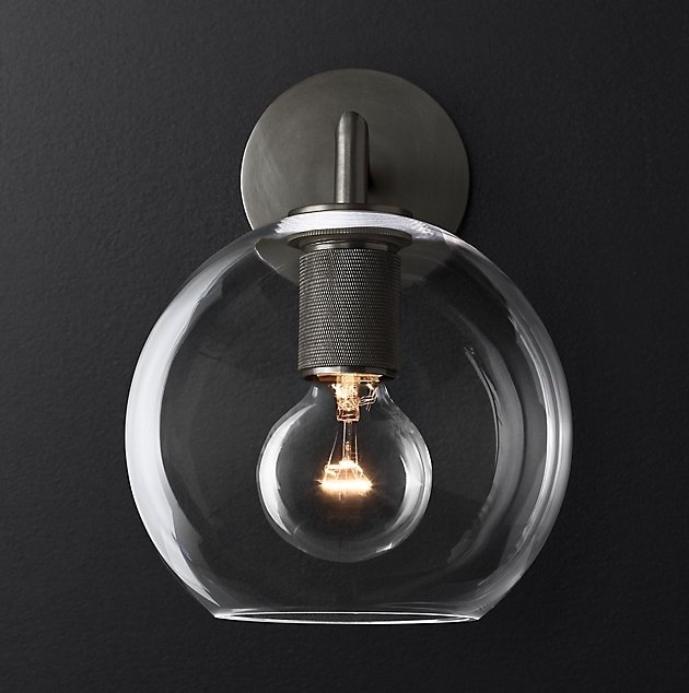 Бра RH Utilitaire Globe Shade Single Sconce Black Черный Темная бронза Бра RH Utilitaire Globe Shade Single Sconce Black Черный Темная бронза в Орле | Loft Concept