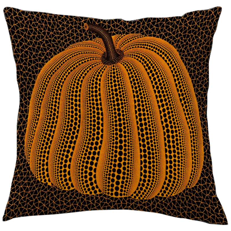 Декоративная подушка Yayoi Kusama Pumpkin Orange Черный Оранжевый Декоративная подушка Yayoi Kusama Pumpkin Orange Черный Оранжевый в Орле | Loft Concept
