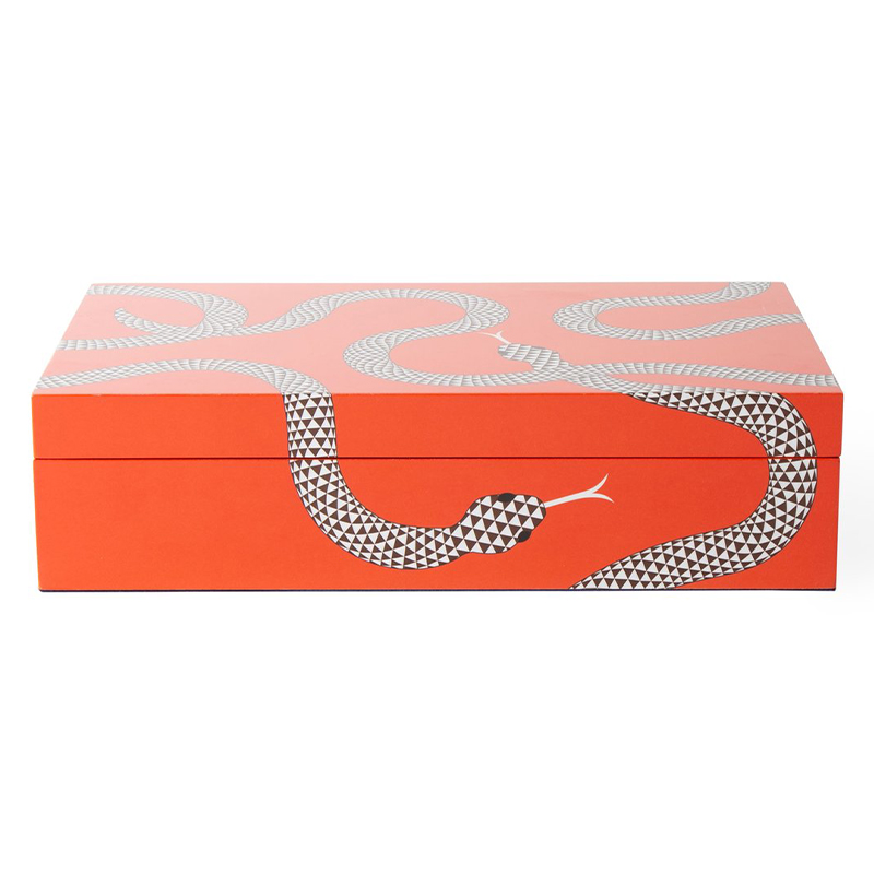 Шкатулка LARGE EDEN LACQUER BOX Jonathan Adler Оранжевый Темно-синий Шкатулка LARGE EDEN LACQUER BOX Jonathan Adler Оранжевый Темно-синий в Орле | Loft Concept